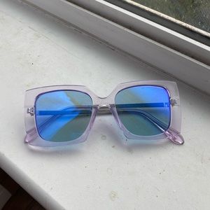 Oversized Elton John Blue Transparent Sunglasses